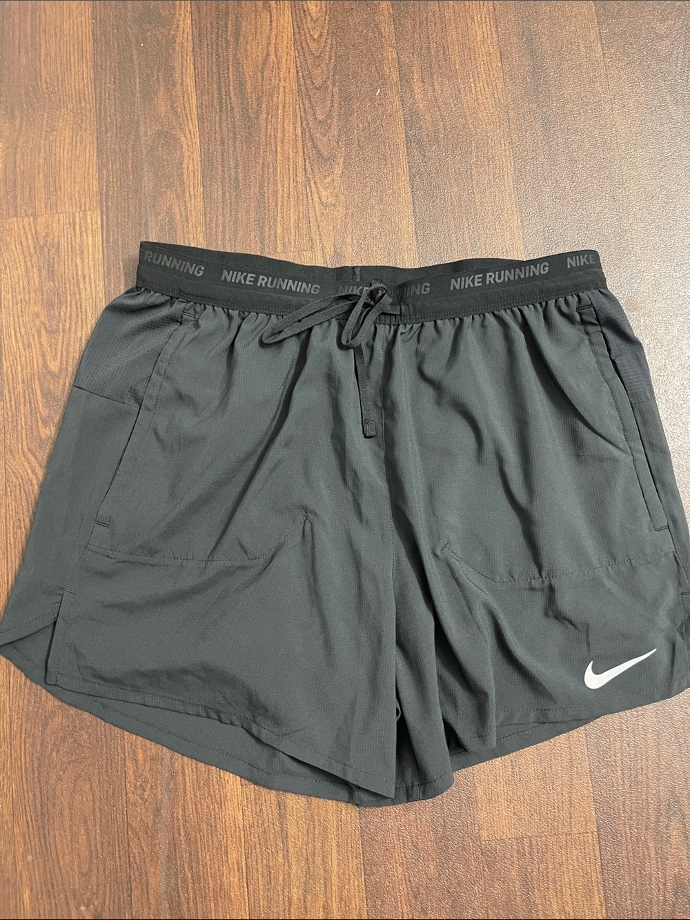 Nike Black Running Shorts: Double layer with compression. 4 pockets. Used once.